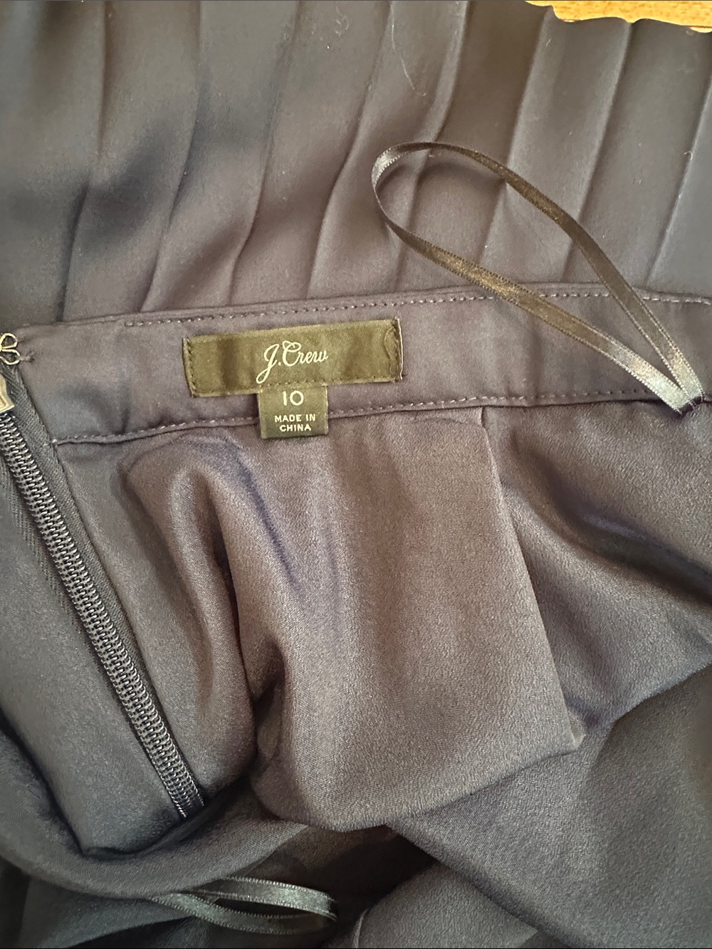 J. Crew Pleated Midi Skirt in Navy Blue - Picture 2 of 3